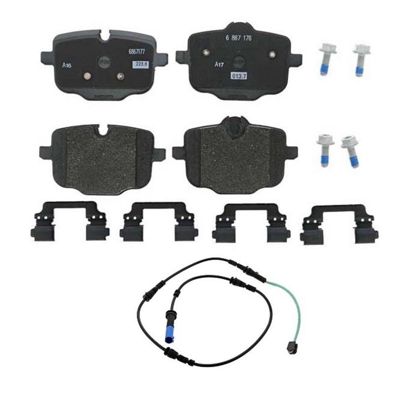 BMW Disc Brake Pad Set - Rear (w/ Sensor)